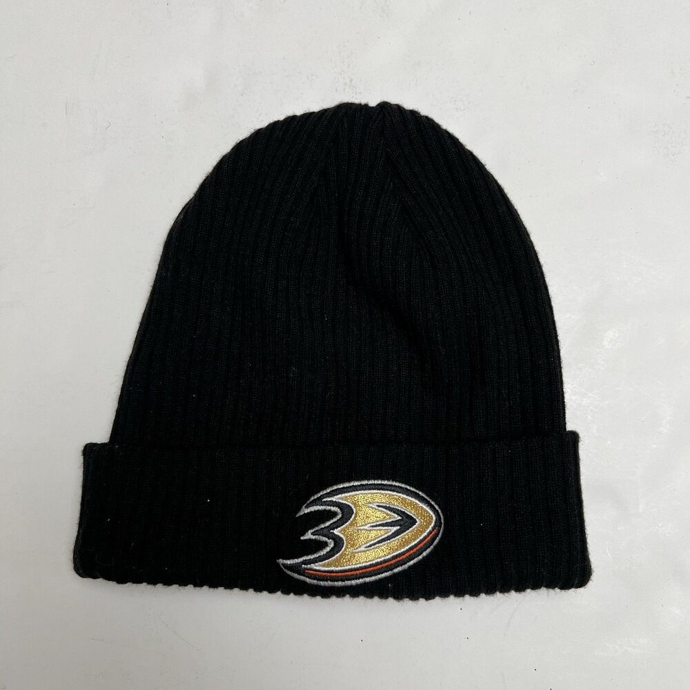 Fanatics Black Anaheim Ducks Cuffed Knit Hat Hockey NHL